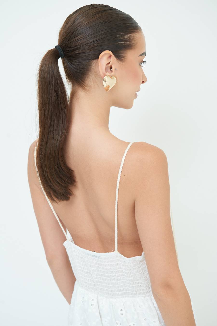 ﻿Kikisix ABITO LUNGO CON S.GALLO E NAPPE BIANCO Saldi Di Fabbrica