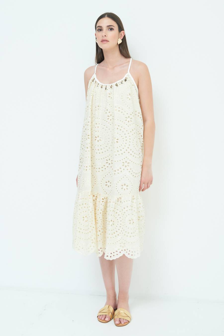 Kikisix ABITO SANGALLO CON MONETE BEIGE
