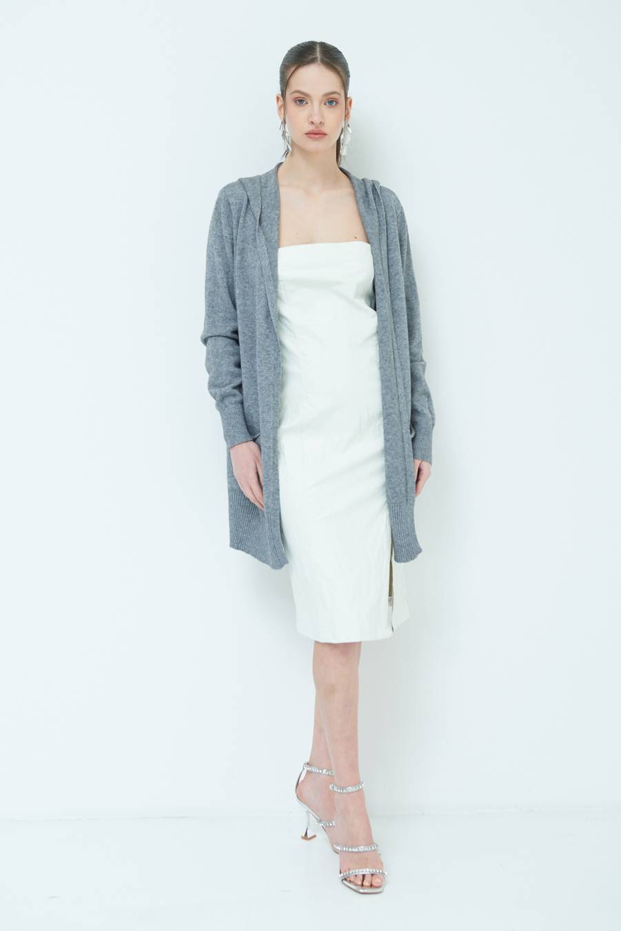 Kikisix CARDIGAN CON DUE TASCHE GRIGIO Prezzo Ridotto