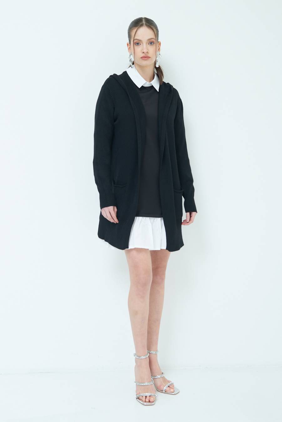 Kikisix CARDIGAN CON DUE TASCHE NERO Convenienza