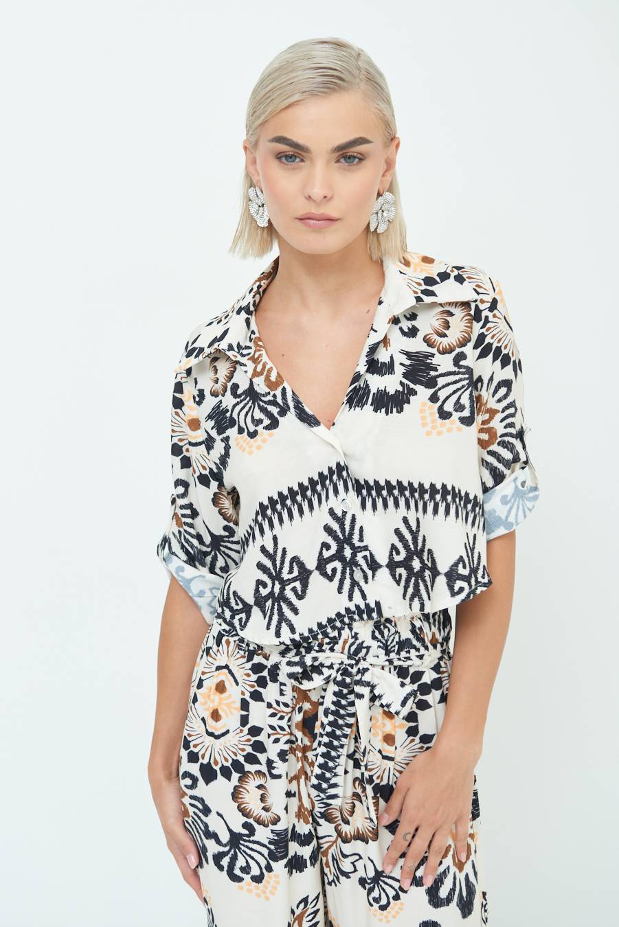 Kikisix CAMICIA CROP BALZA BURRO Presa