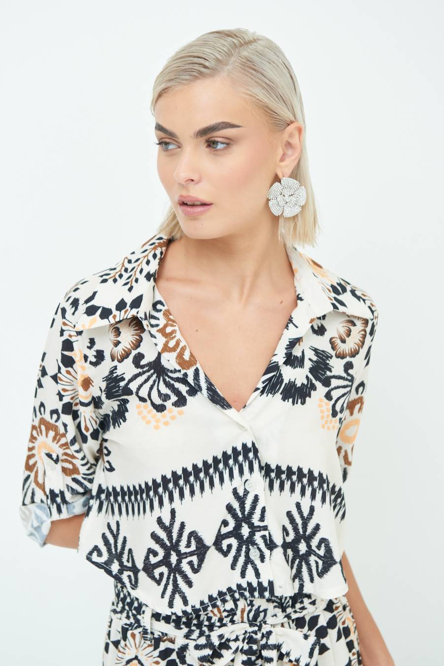 Kikisix CAMICIA CROP BALZA BURRO Presa
