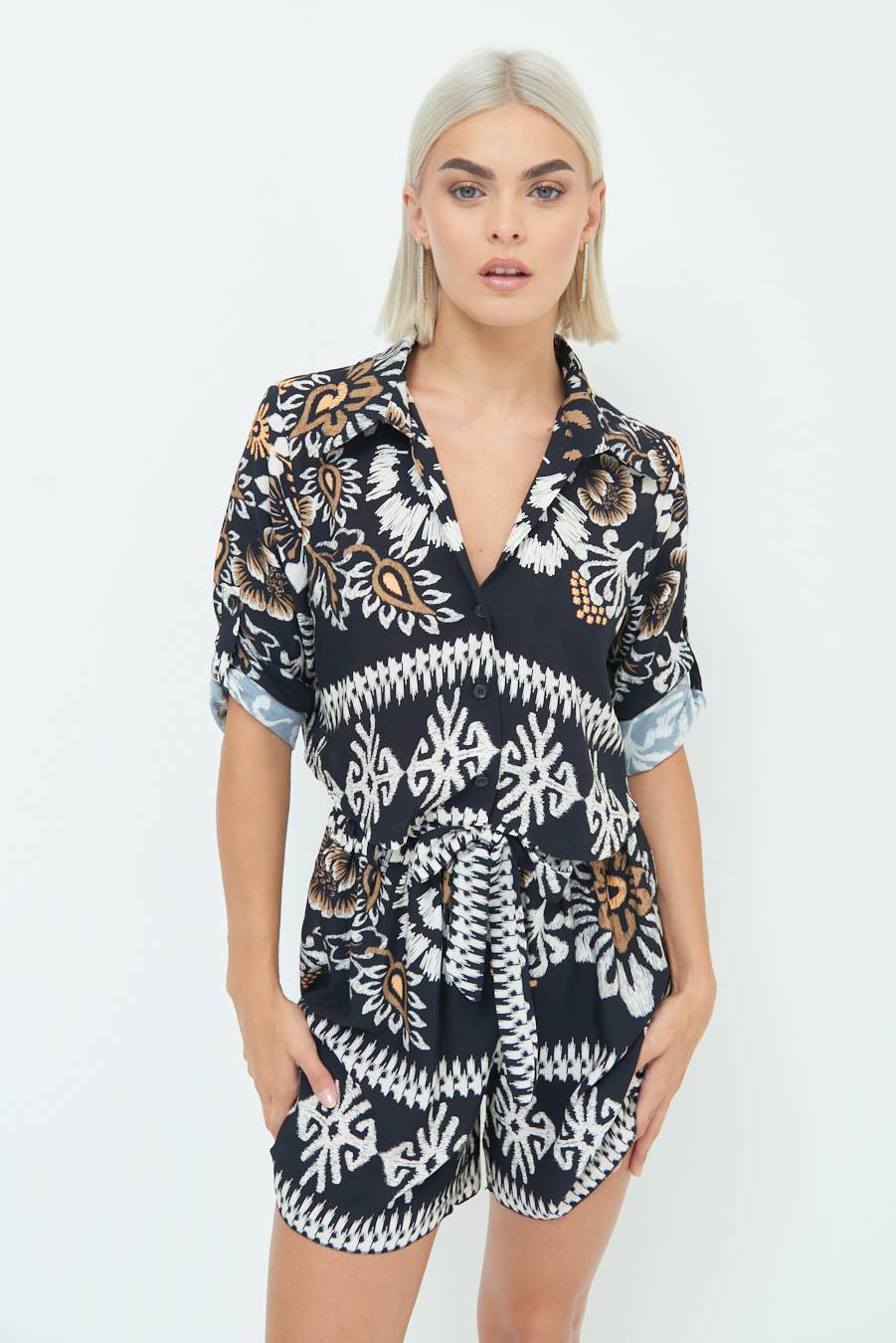 Kikisix CAMICIA CROP BALZA NERO Sconto