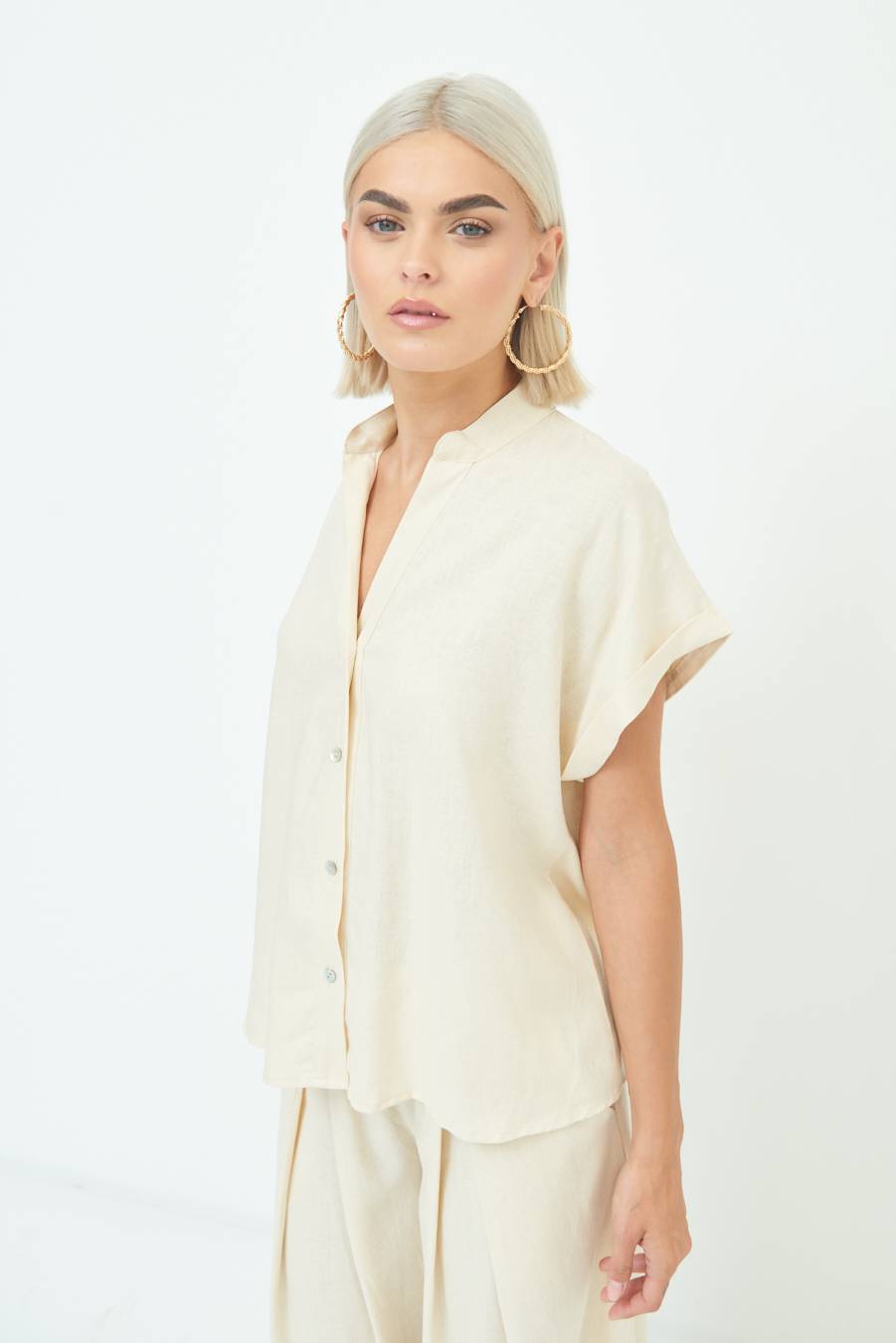 Kikisix CAMICIA MANICA ALETTA NATURALE Economico
