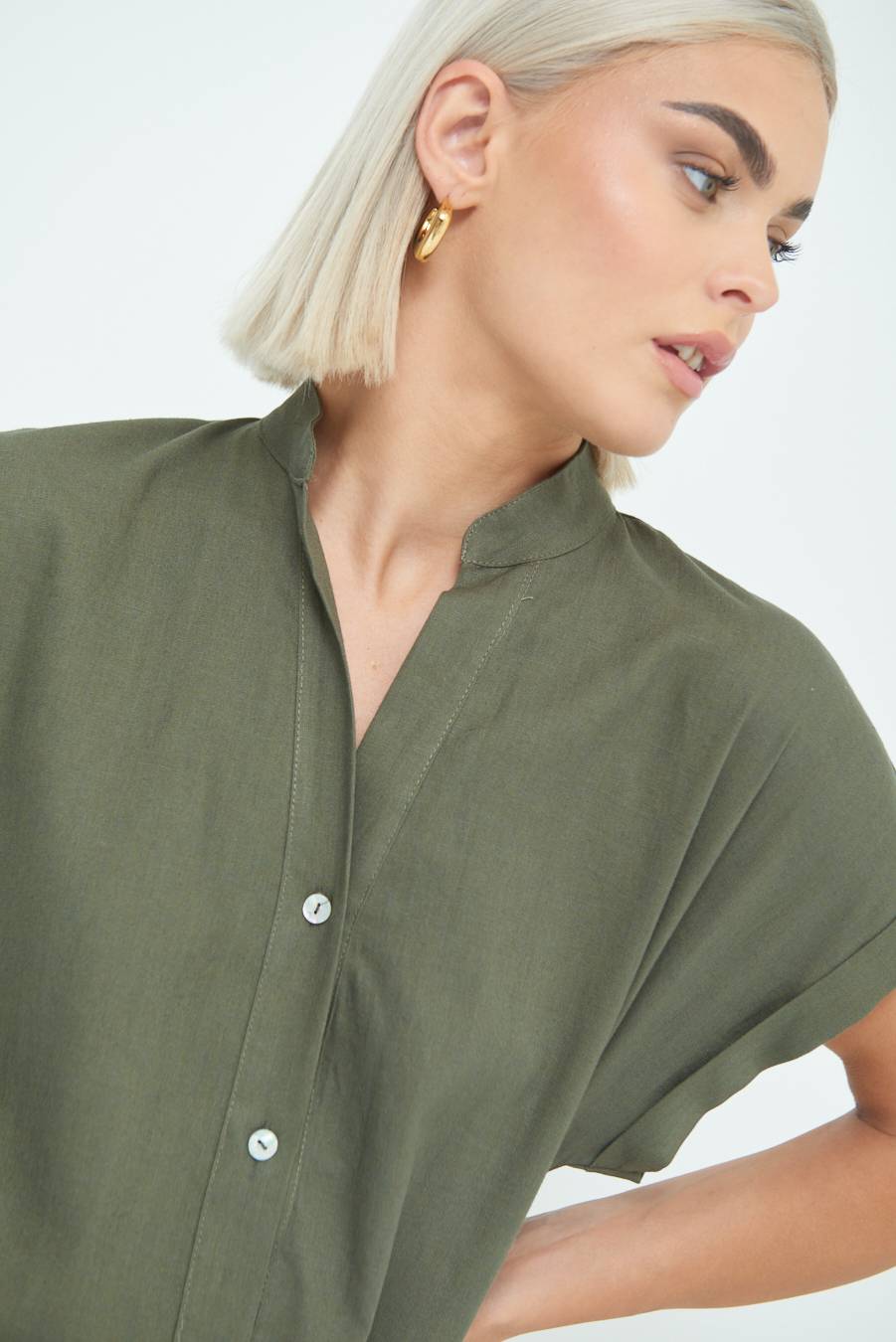 Kikisix CAMICIA MANICA ALETTA VERDE MILITARE Online