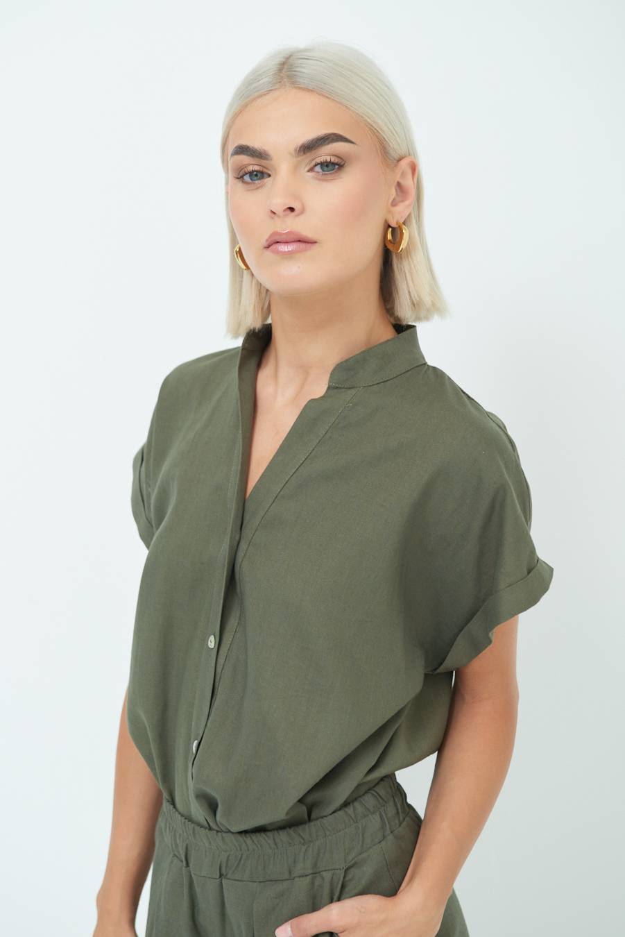 Kikisix CAMICIA MANICA ALETTA VERDE MILITARE Online