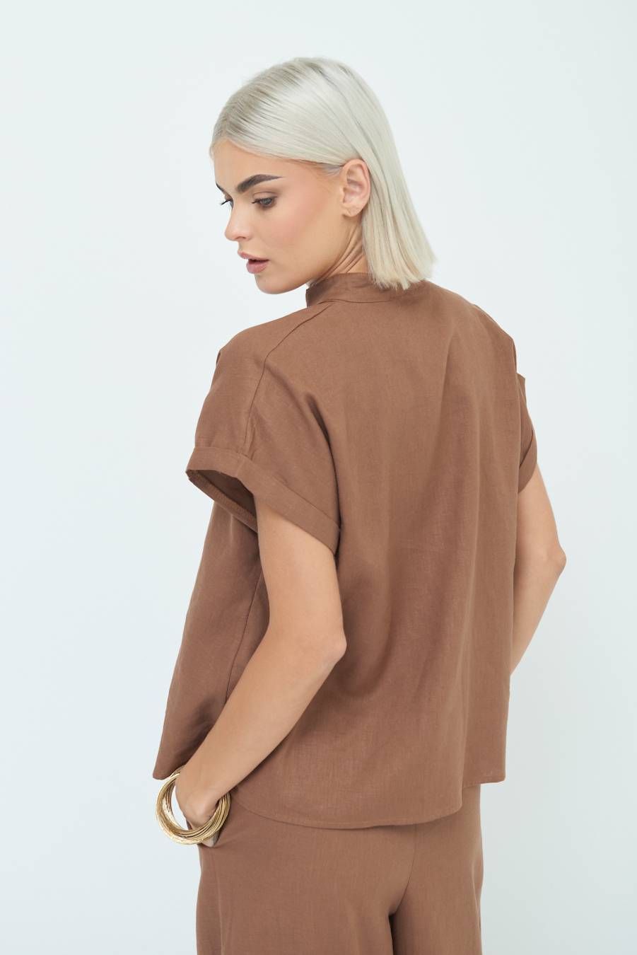 Kikisix CAMICIA MANICA ALETTA CIOCCOLATO Outlet