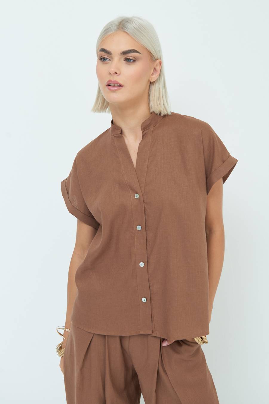 Kikisix CAMICIA MANICA ALETTA CIOCCOLATO Outlet