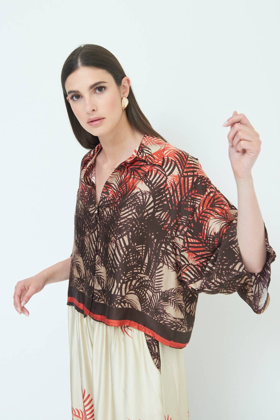 Kikisix CAMICIA FANTASIA BALZA MORO/ARANCIO Hotsell