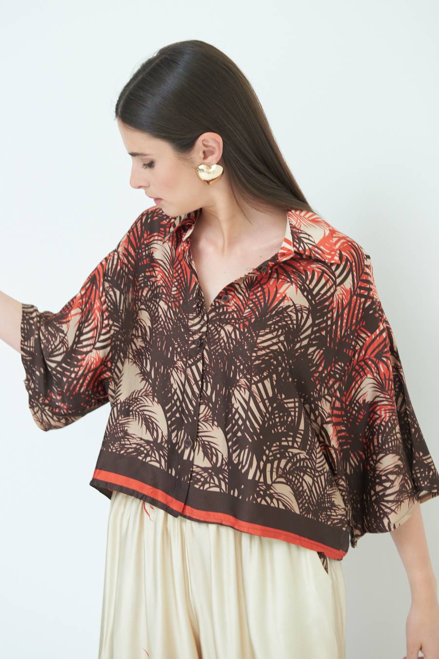 Kikisix CAMICIA FANTASIA BALZA MORO/ARANCIO Hotsell