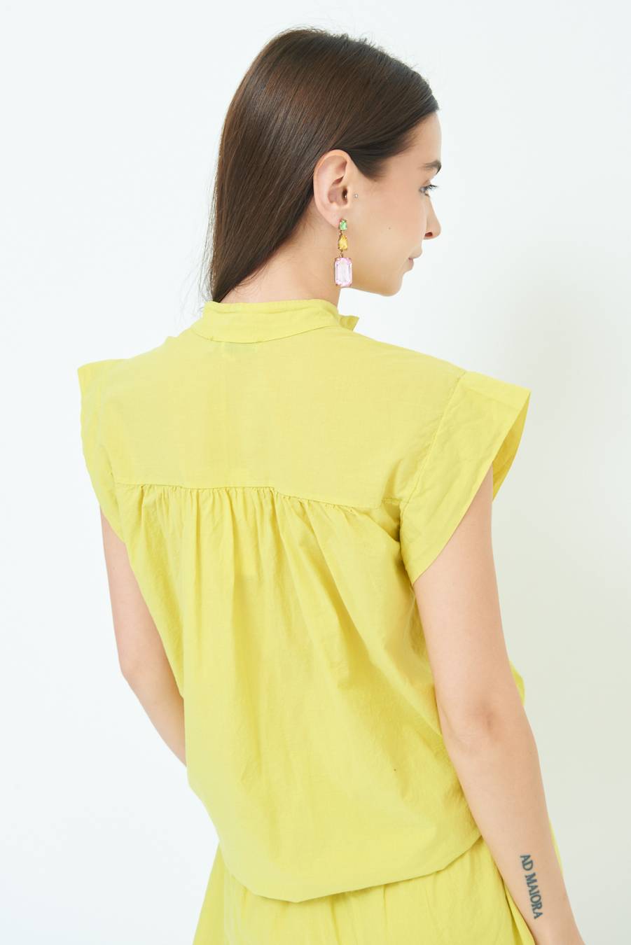 Kikisix CAMICIA SMANICATA CON NODO LIMONE Italia