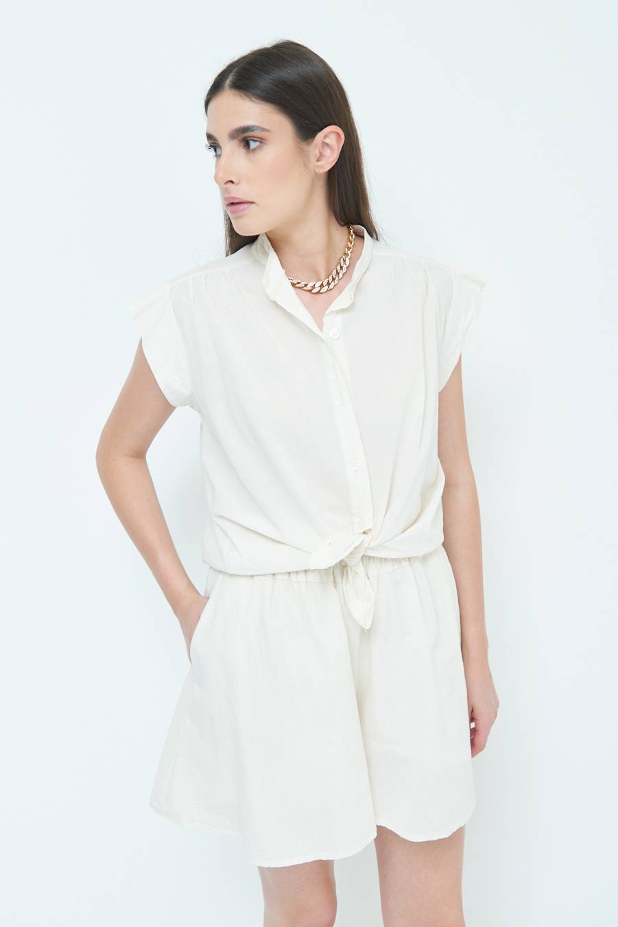 Kikisix CAMICIA SMANICATA CON NODO BURRO Offerta