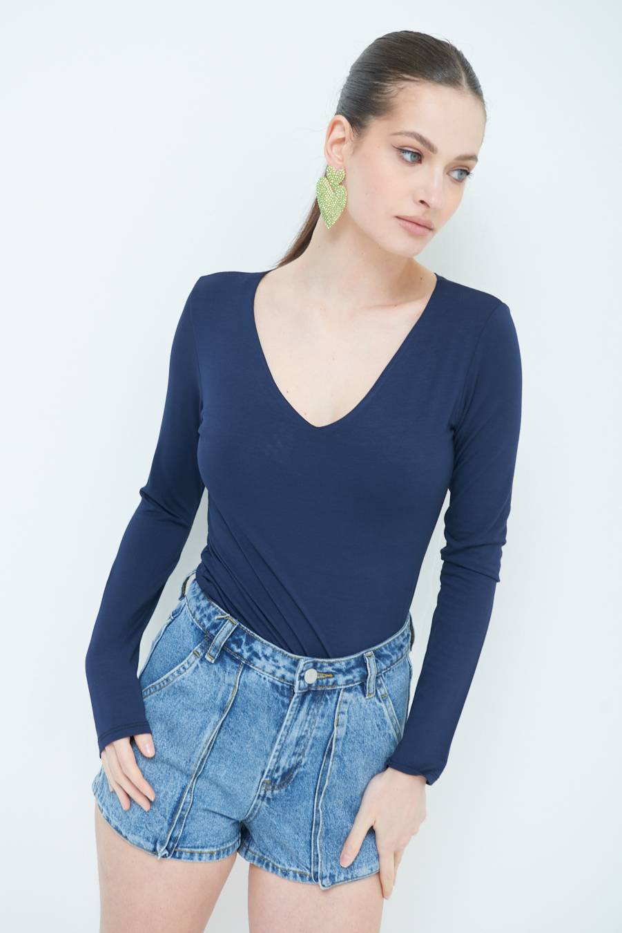 Kikisix BASICO SCOLLO V BLU Negozi Online