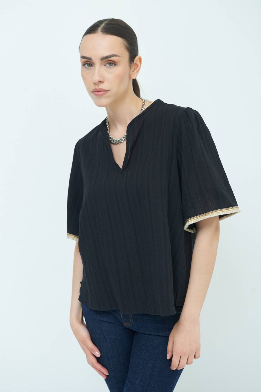 Kikisix CASACCA CON INSERTO ORO NERO Presa