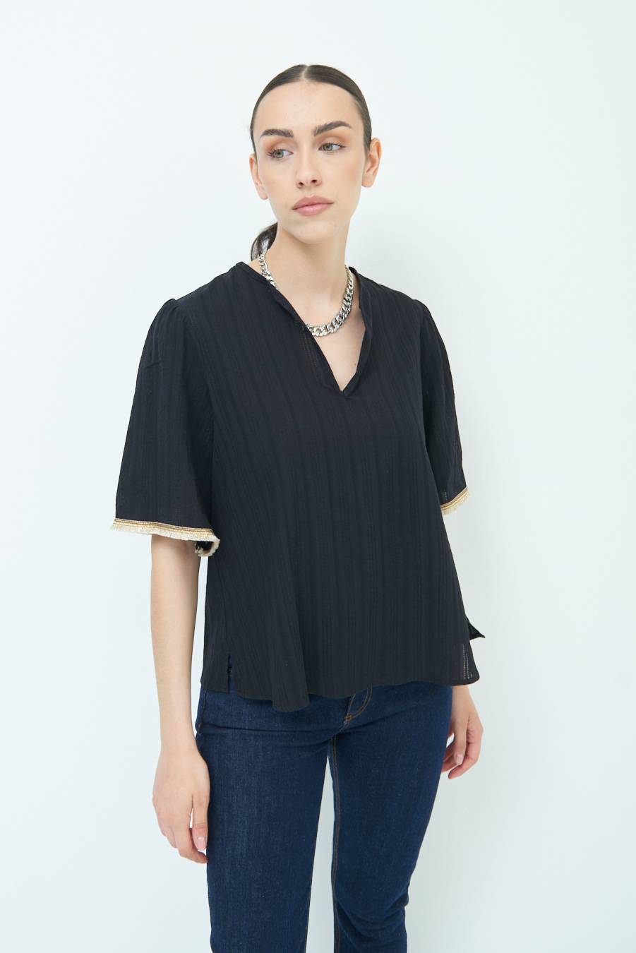 Kikisix CASACCA CON INSERTO ORO NERO Presa