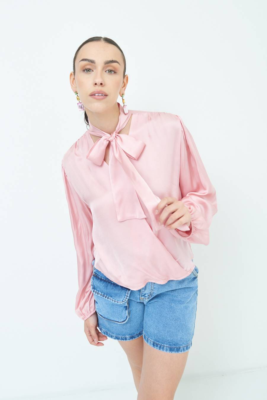 Kikisix CASACCA INCROCIO RASO VISCOSA ROSA Economico