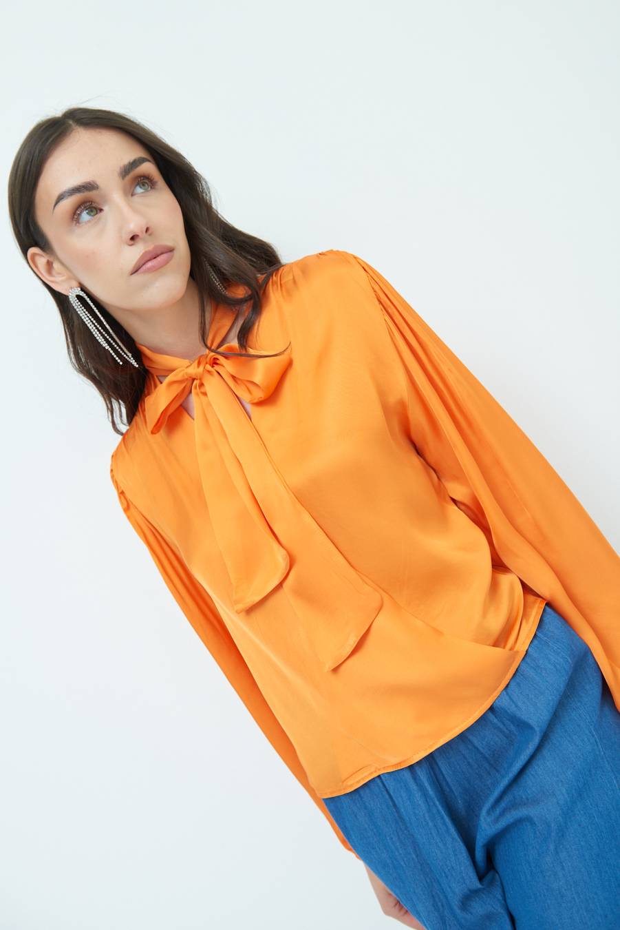 Kikisix CASACCA INCROCIO RASO VISCOSA MANDARINO Outlet