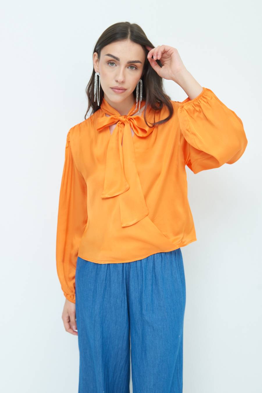 Kikisix CASACCA INCROCIO RASO VISCOSA MANDARINO Outlet