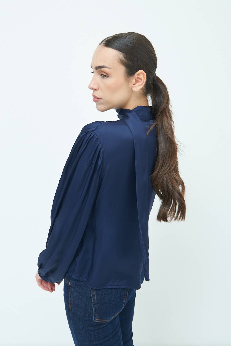 Kikisix CASACCA INCROCIO RASO VISCOSA BLU Saldi