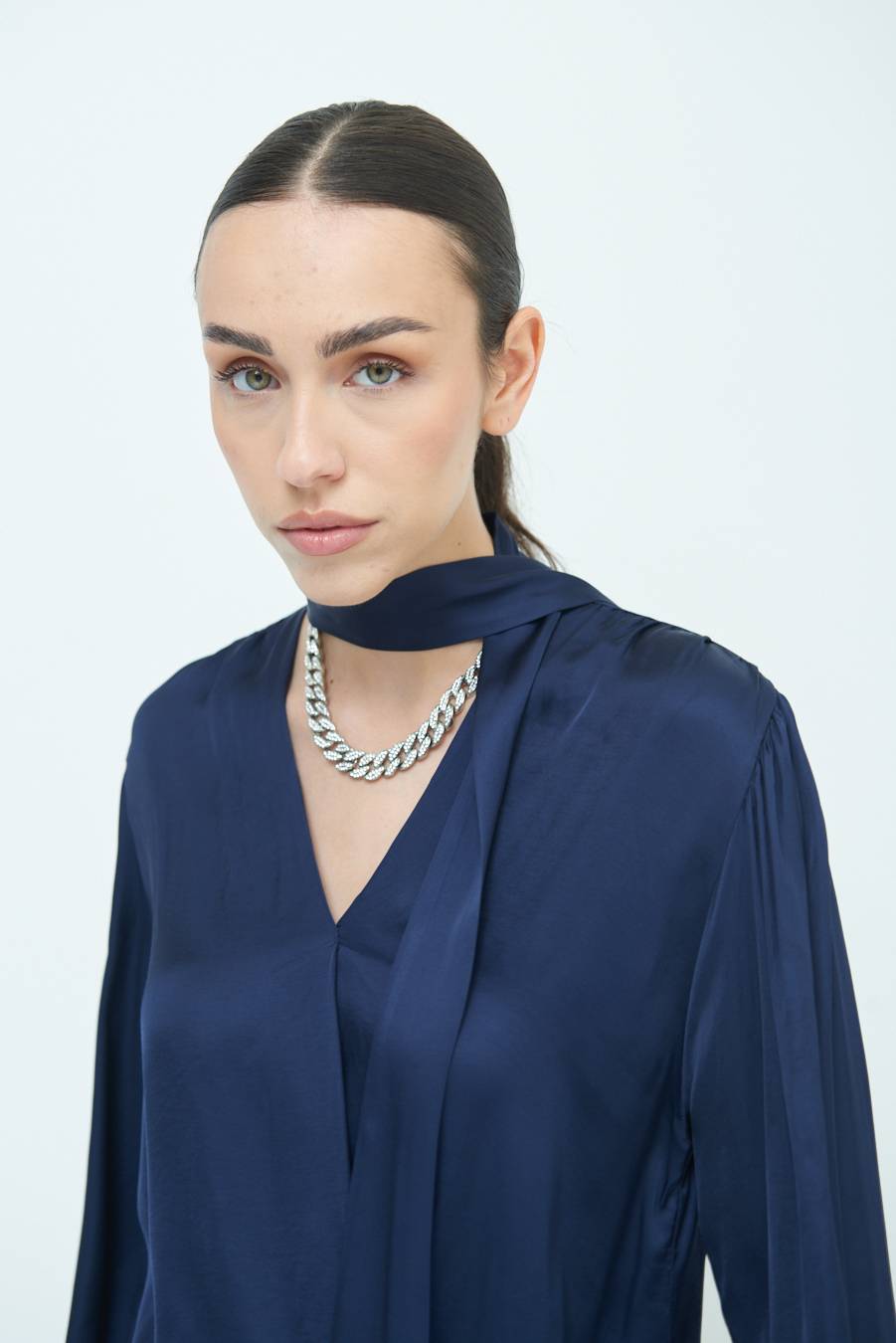 Kikisix CASACCA INCROCIO RASO VISCOSA BLU Saldi