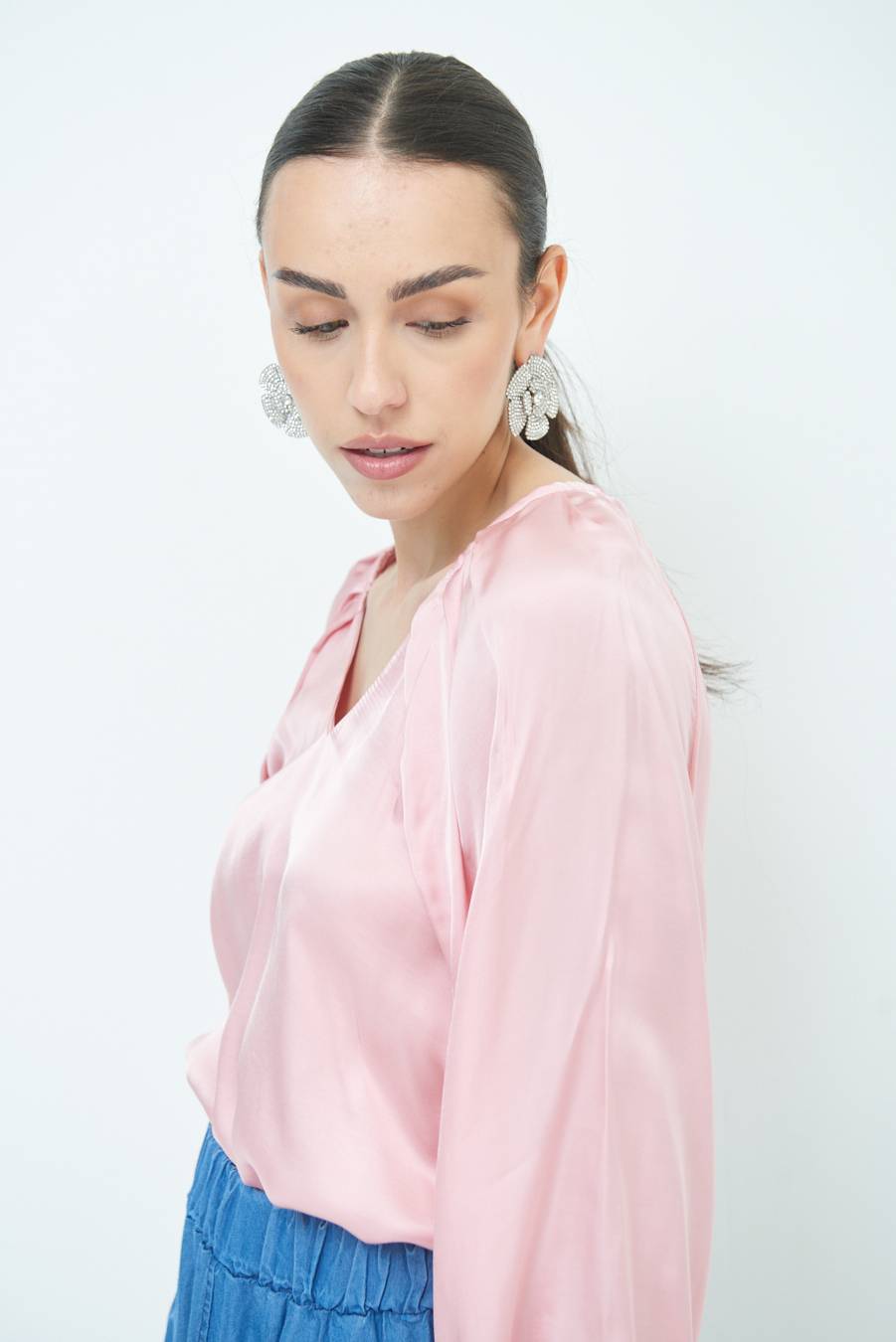 Kikisix CASACCA SCOLLO V RASO VISCOSA ROSA Hotsell