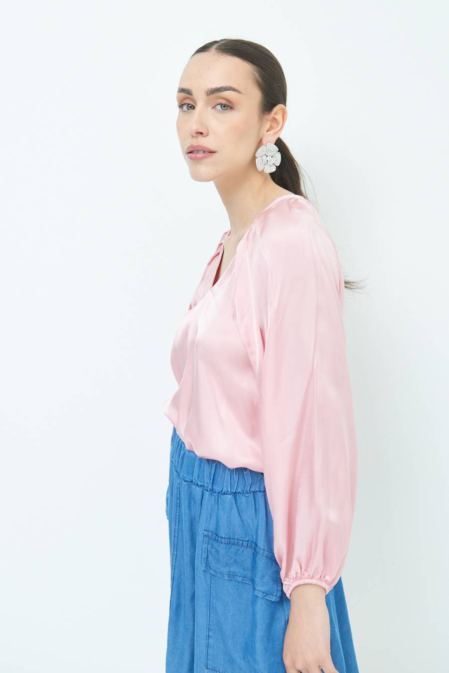 Kikisix CASACCA SCOLLO V RASO VISCOSA ROSA Hotsell