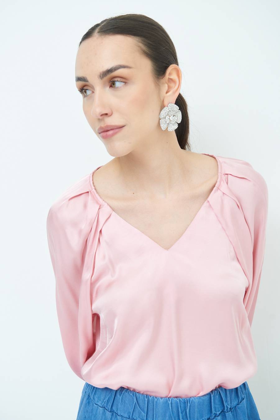 Kikisix CASACCA SCOLLO V RASO VISCOSA ROSA Hotsell