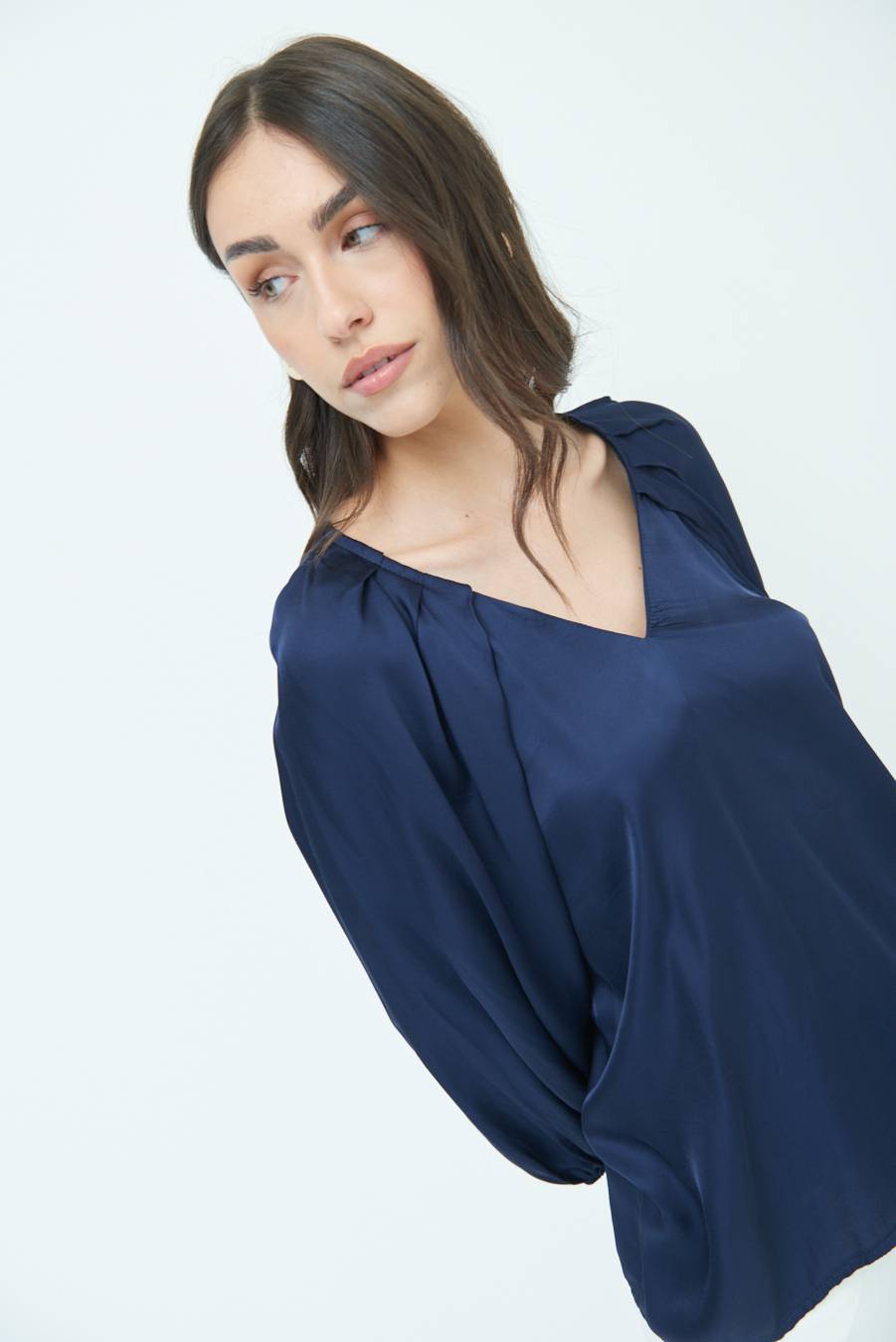 Kikisix CASACCA SCOLLO V RASO VISCOSA BLU I Più Venduti