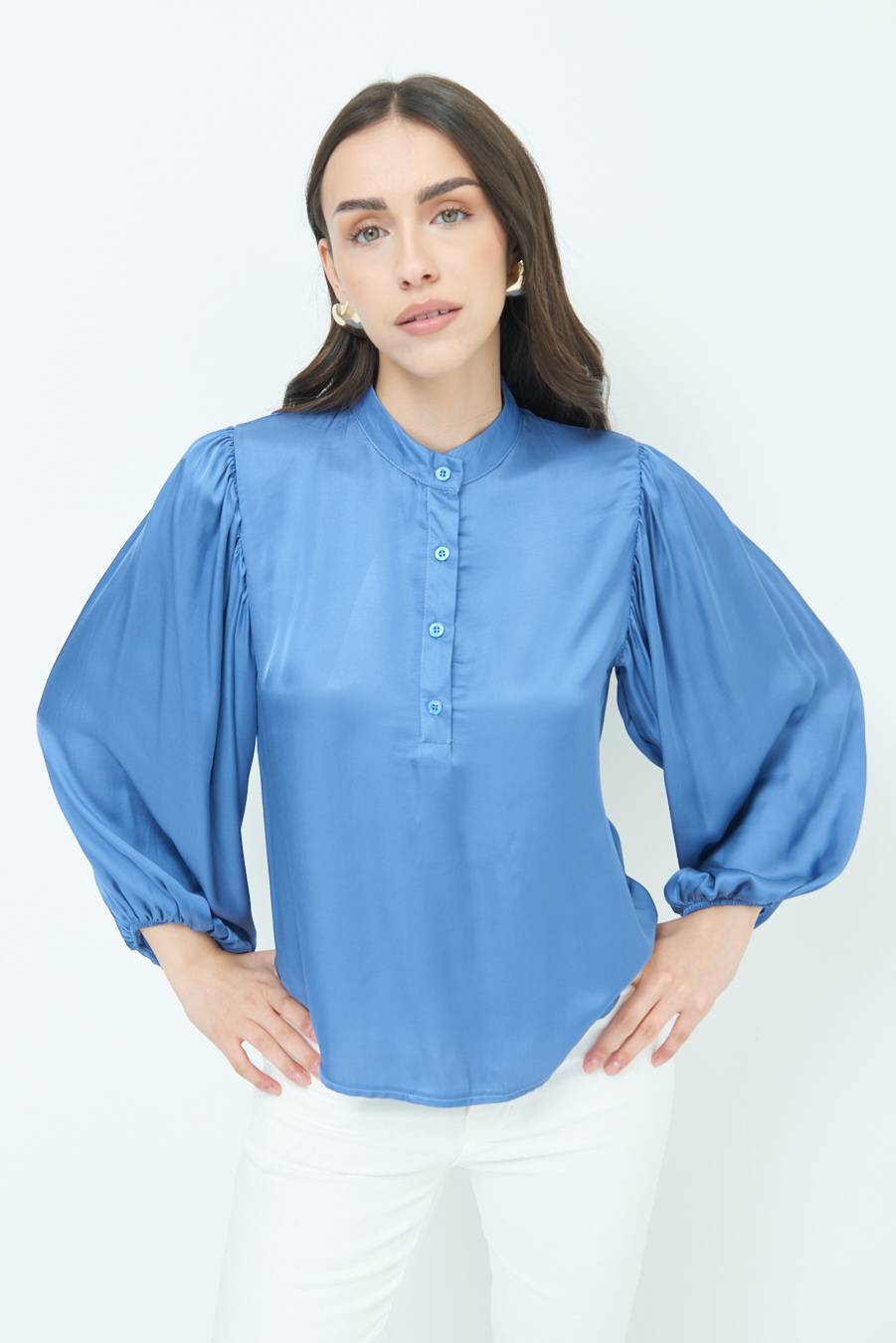 Kikisix CAMICIA POLO RASO VISCOSA POLVERE In Saldo