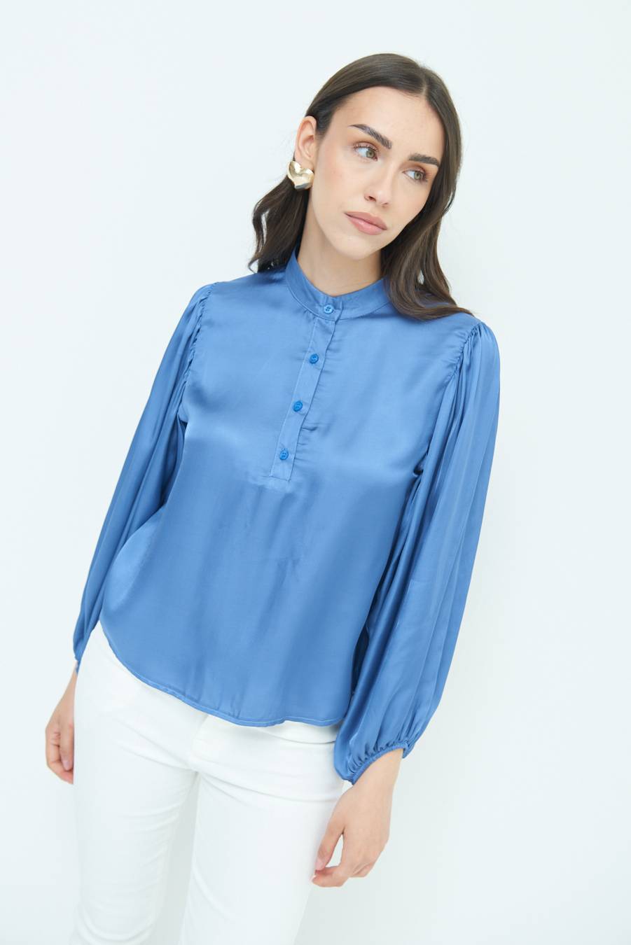 Kikisix CAMICIA POLO RASO VISCOSA POLVERE In Saldo