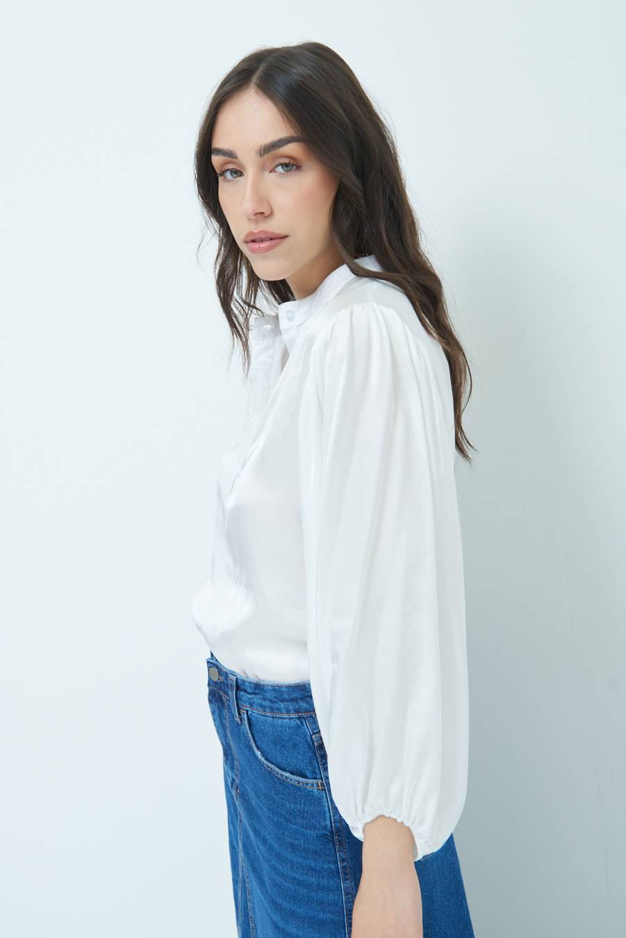 Kikisix CAMICIA POLO RASO VISCOSA BURRO Moda