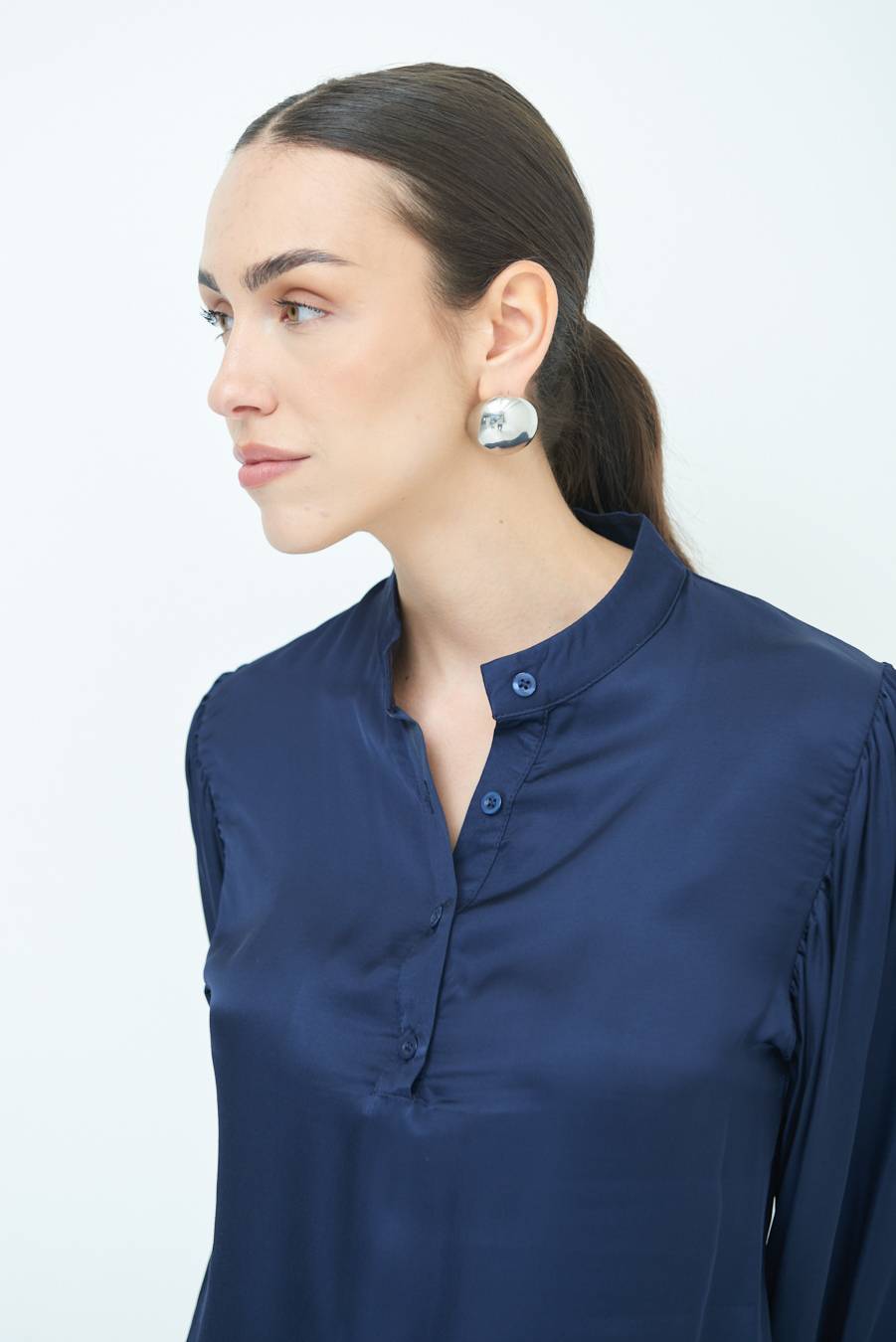 Kikisix CAMICIA POLO RASO VISCOSA BLU 2025