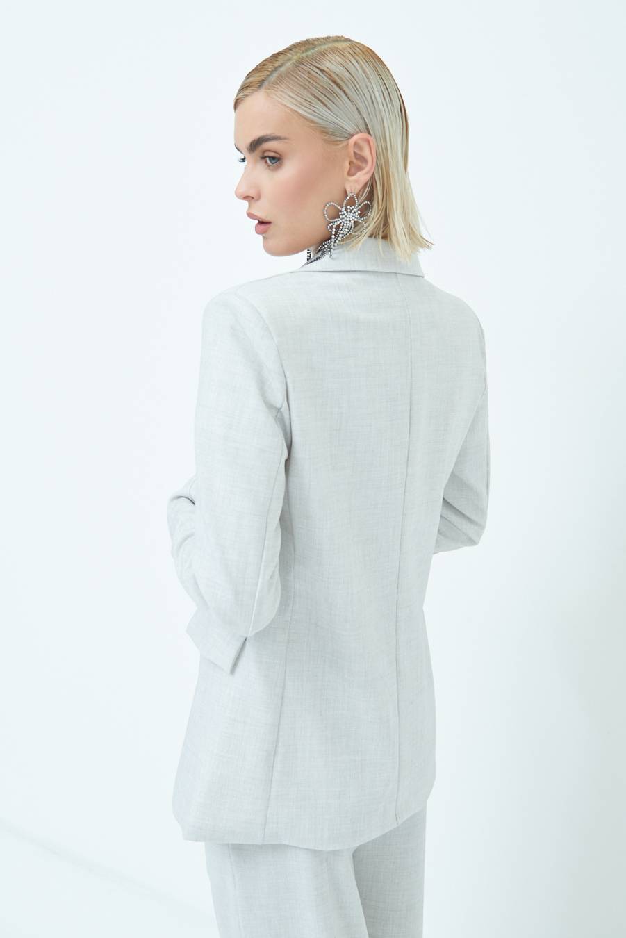 Kikisix GIACCA TESSUTO FIAMMATO GRIGIO Consegna Veloce