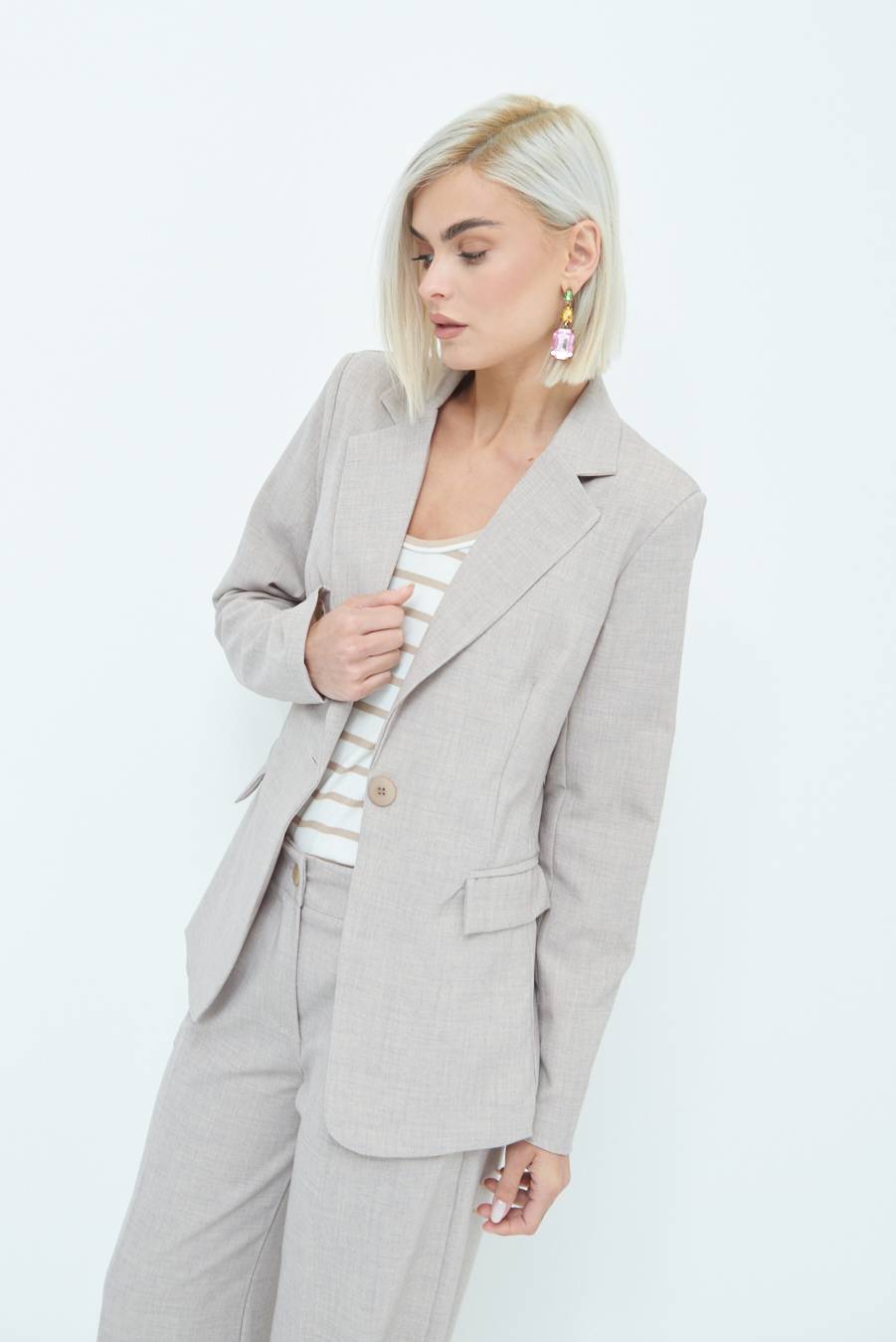 Kikisix GIACCA TESSUTO FIAMMATO BEIGE Promozione Limitata