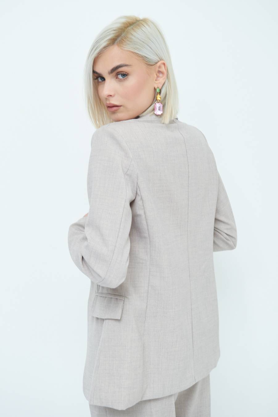 Kikisix GIACCA TESSUTO FIAMMATO BEIGE Promozione Limitata