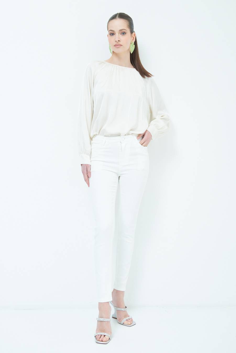 Kikisix JEANS PUSH BIANCO Outlet
