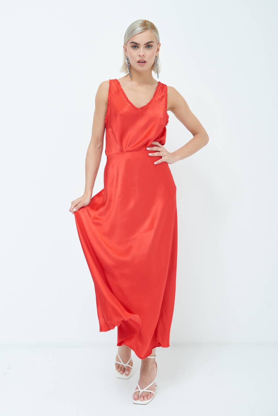 Kikisix GONNA RASO VISCOSA ROSSO Italy