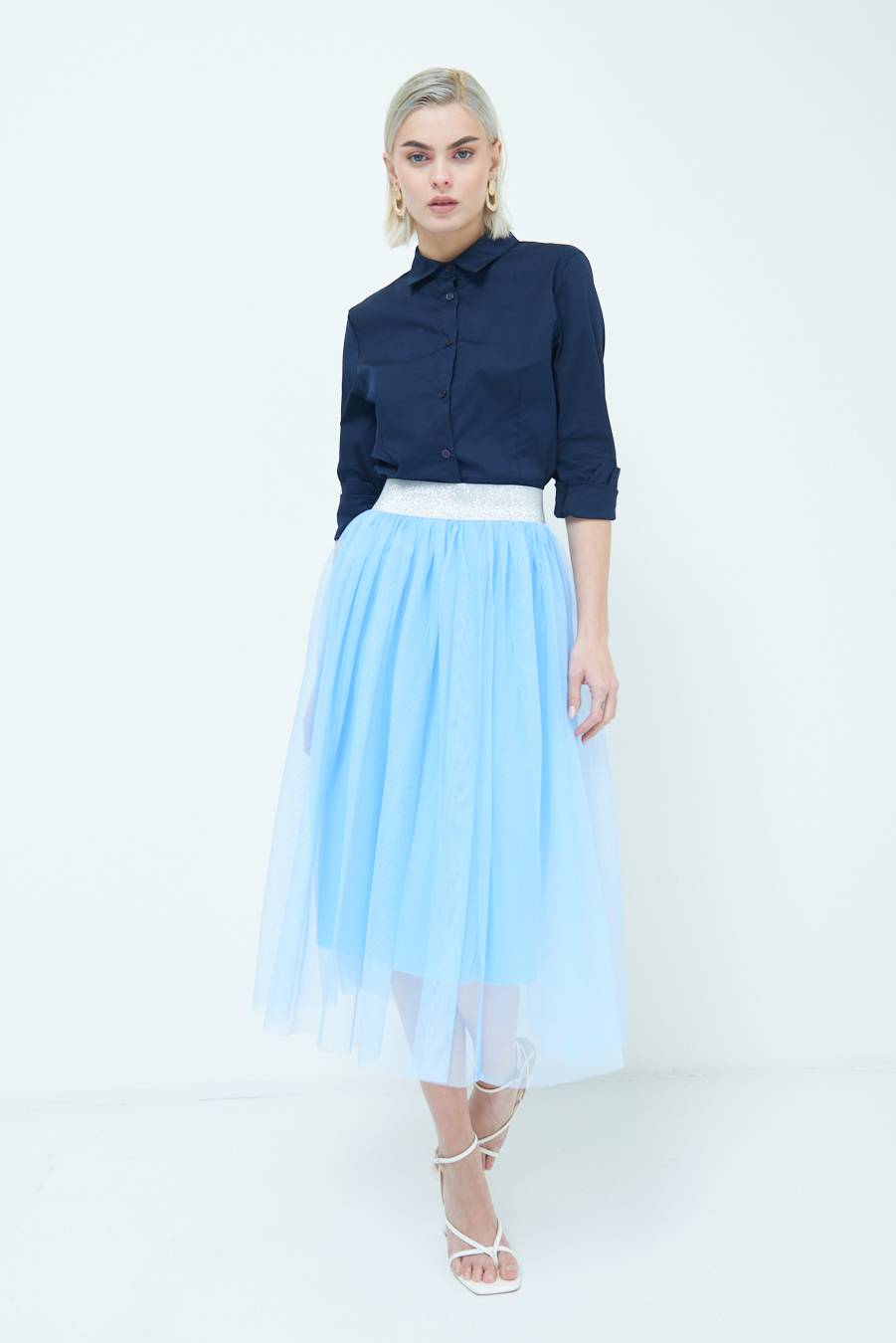 Kikisix GONNA TULLE CELESTE Promozione