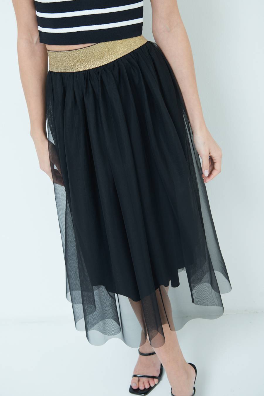 Kikisix GONNA TULLE NERO Spedizione Gratuita