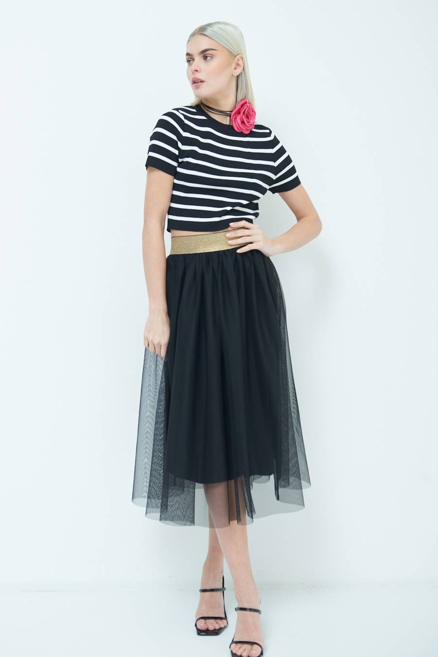 Kikisix GONNA TULLE NERO Spedizione Gratuita