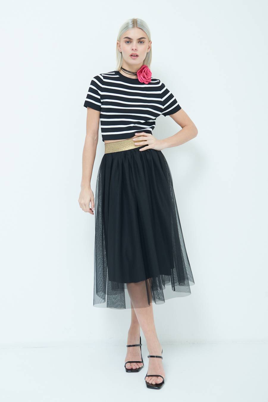 Kikisix GONNA TULLE NERO Spedizione Gratuita