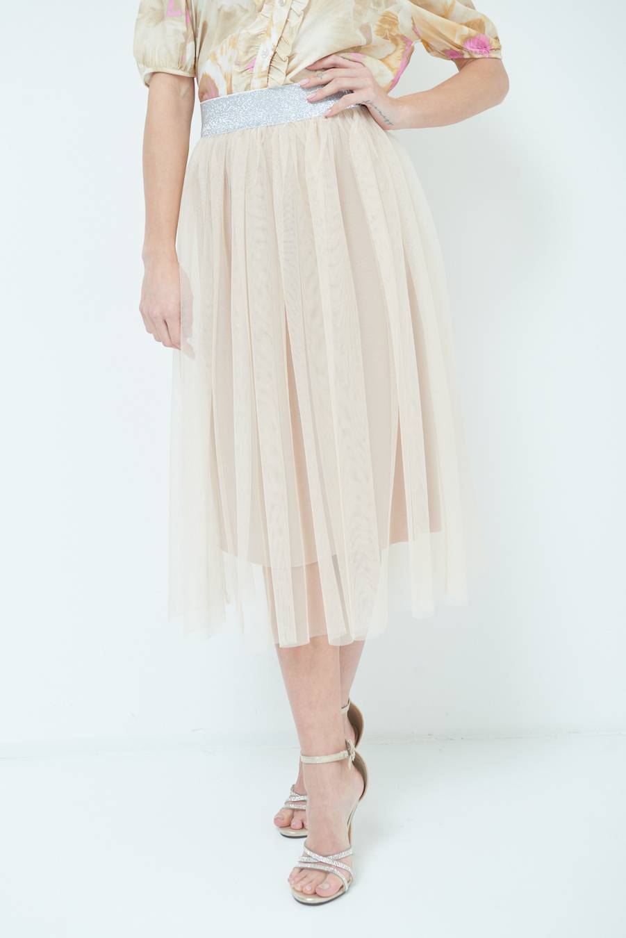 Kikisix GONNA TULLE BEIGE Pezzi Unici