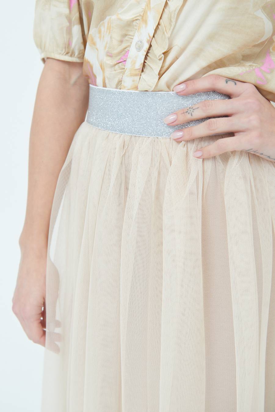 Kikisix GONNA TULLE BEIGE Pezzi Unici