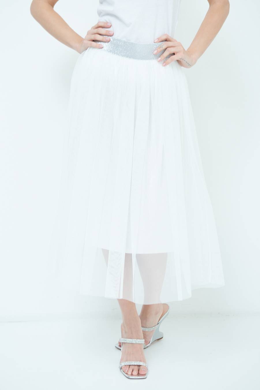 Kikisix GONNA TULLE BIANCO Soddisfazione Garantita