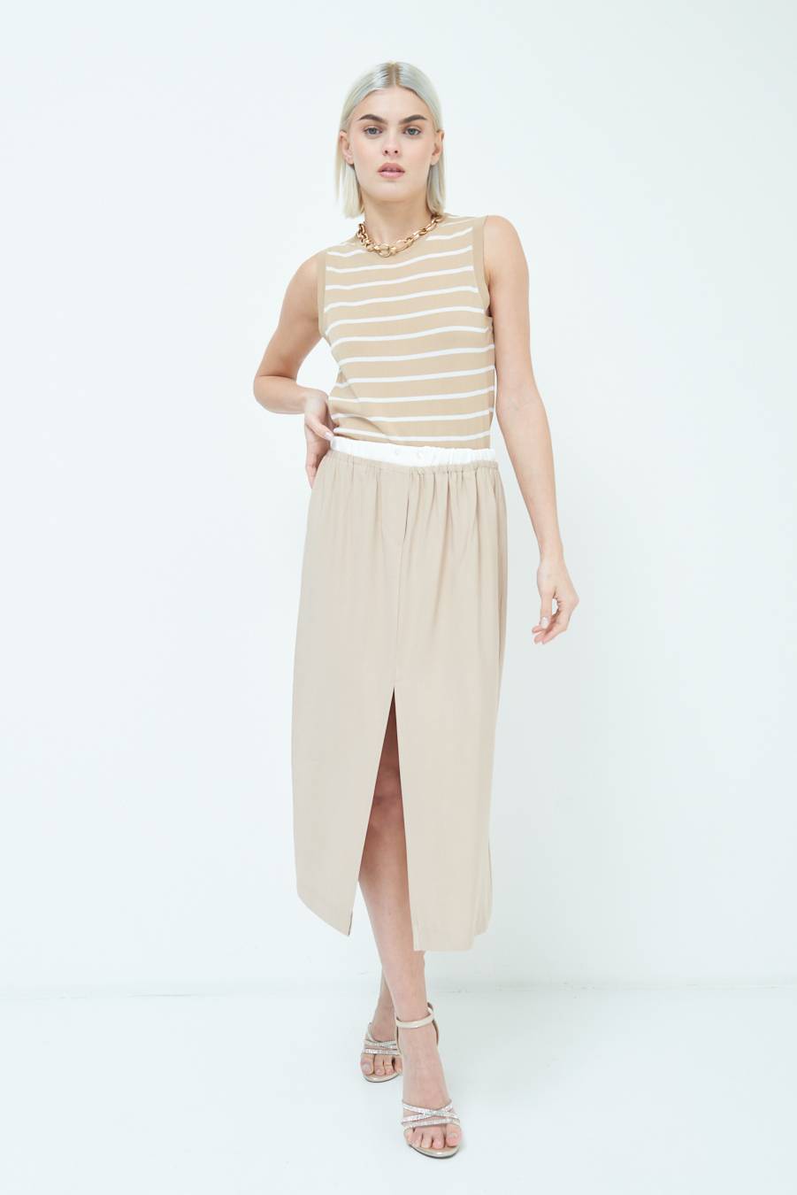 Kikisix LONGUETTE CON COSTINA VITA BEIGE Negozi Online