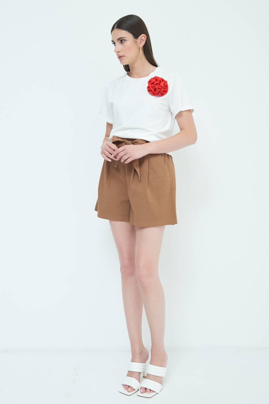 Kikisix SHORT CON CINTURA FASCIA TABACCO Affare Del Giorno