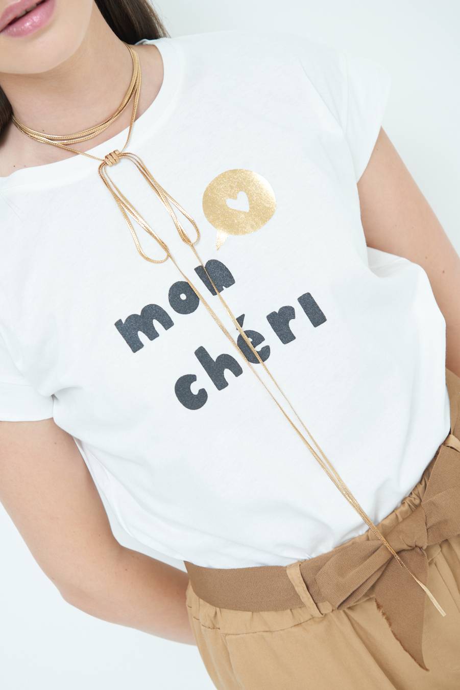 Kikisix T-SHIRT "MON CHERI" PANNA Economico