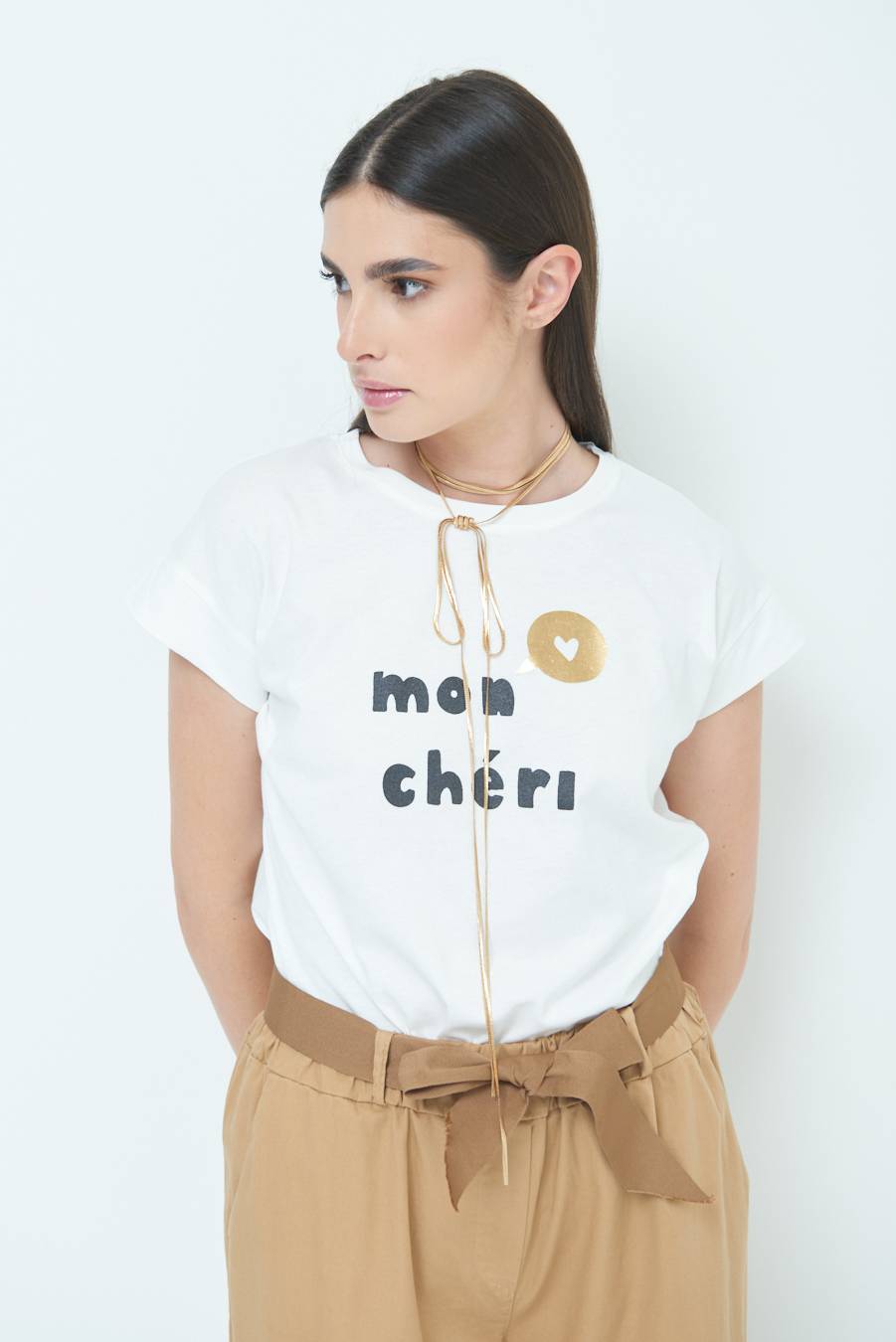 Kikisix T-SHIRT "MON CHERI" PANNA Economico