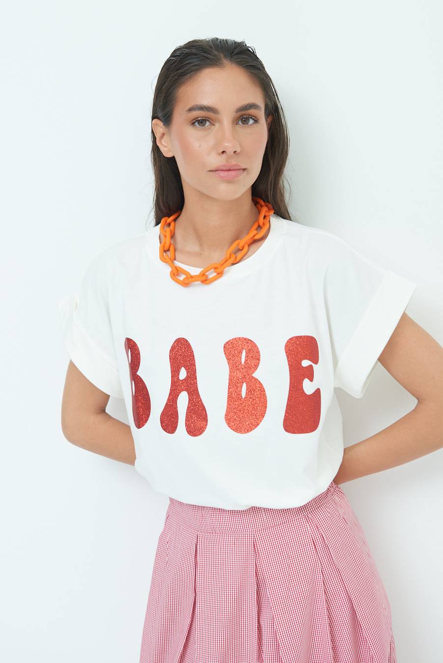 Kikisix T-SHIRT "BABE" ROSSO Outlet