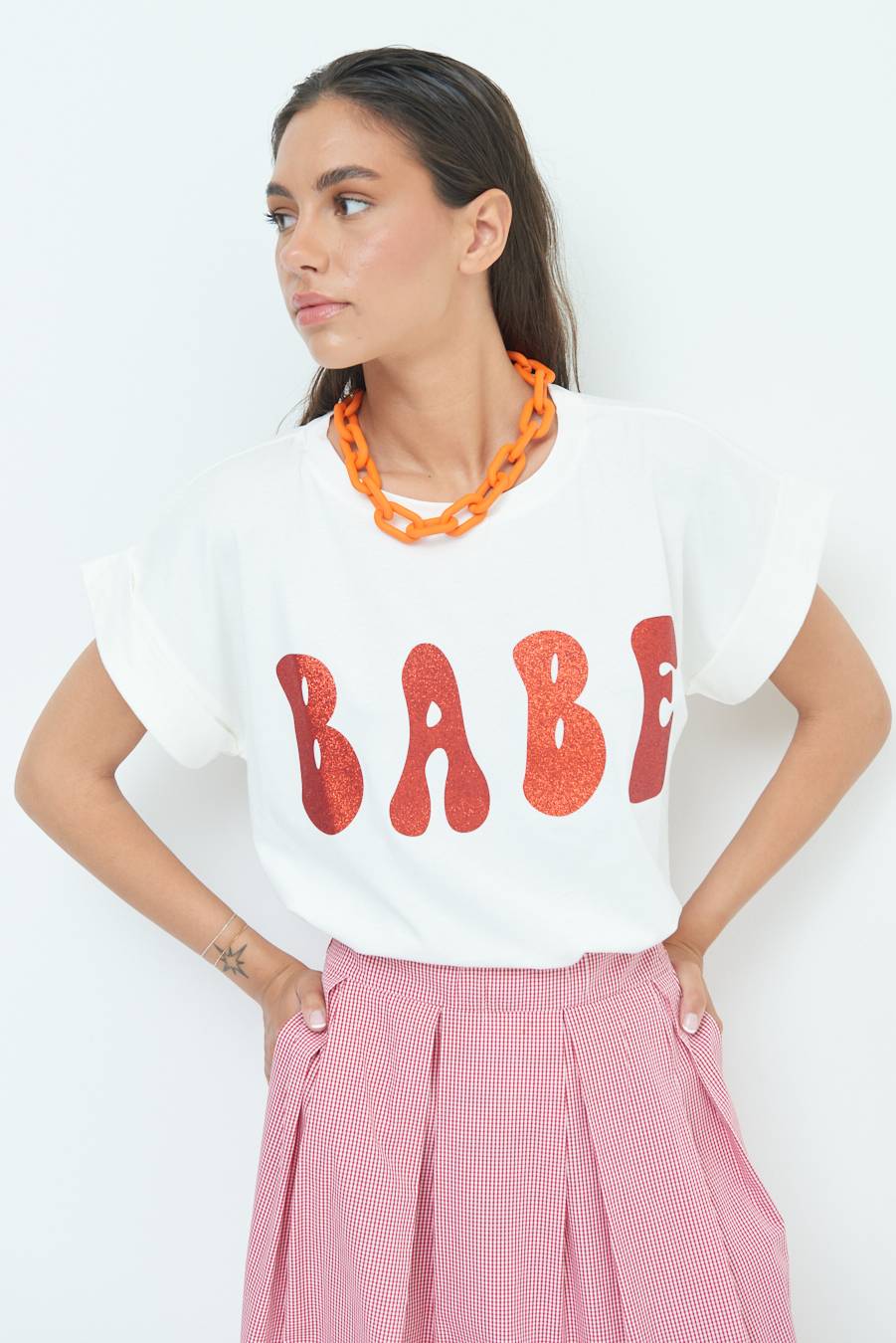 Kikisix T-SHIRT "BABE" ROSSO Outlet
